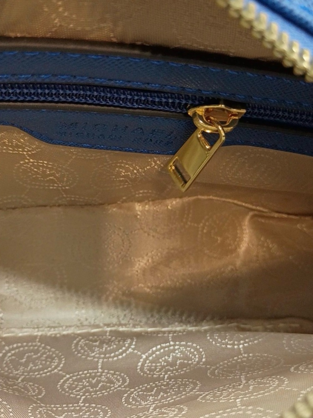 Michael Kors Jet Set Travel East West Crossbody Royal Blue Saffiano Leather - Picture 6 of 6
